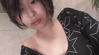 Fresh faced girl sucks cock hardcore on her knees