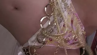 Young honey gets hardcore threesome action