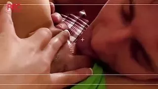 Amateur teen blonde trio in group action