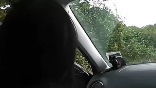 Big brunette is picked up and fucked