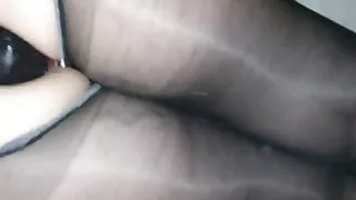 wife in tights pantyhose nylons playing with toys