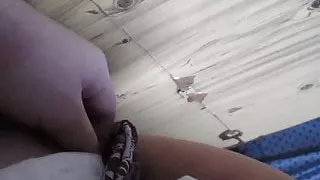 Touching her nipple