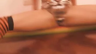 Round Ass Babe Working Out In  Print Body! Hard Tits!