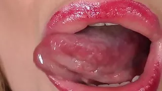 Sexy Blonde Close Up Lips And Tongue Fetish