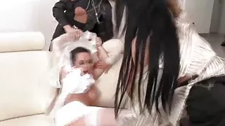 Femdom sub euro babe nailed in tight ass