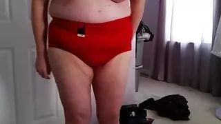 my bbw big titty wife trying on new pantys