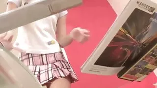 Domestic babe Lara flashing her panties