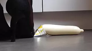 heels nylons foot play