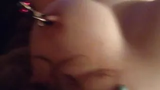 my slave girl getting off to pics of my cock