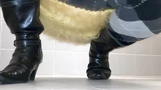 Amateursex, Crossdresser, Kleid, Schwuler Sex, Masturbation, Kleiner Schwanz