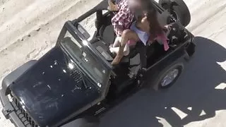 Jeep sex filmed by drone