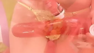 Ruined Pussy Milf Inserting Chocolate Candy Inside Her Pussy