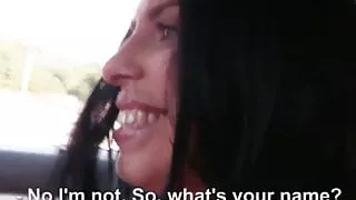Bigtit euro hitchhiker gets cum on tits