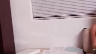 Busty Courtney Cummz gets facialized in the office