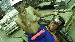 Little Kim factory smoking