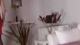 Euro glamour MILF solo toy playing for webcam