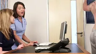 Cfnm nurse Nadia Elainas patient cums