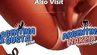 Busty Blonde Teen Has Huge Cameltoe and Slim Body! Round Ass