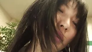 Cute Asian skank sucks then rides the cock