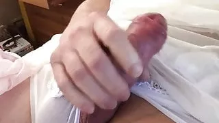 Big hard cock in see thru panties