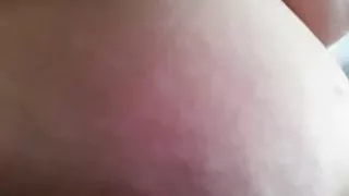 big hanging tittys, rub her big ass & hairy pussy