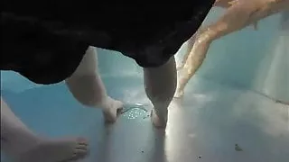 sexy skinny tattooed milf in public bath