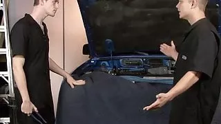 Gay mechanics fucking in the garage