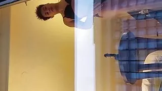 Black Bra Shemale toying her ass