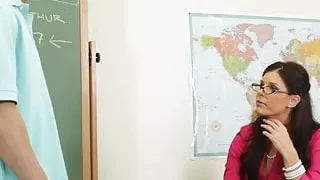 Tiny titted teacher India Summer fuck her young student