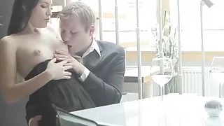 Hot chick girl Zejinka squeezes dick in the pussy slit