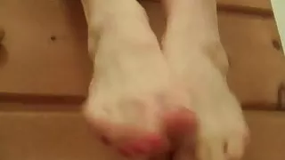 Use my soft little feet to help you jerk off