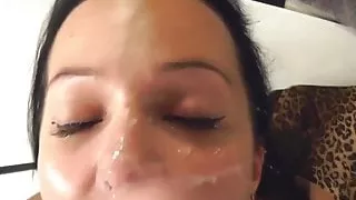 Innocent facialized teen bends over for cock