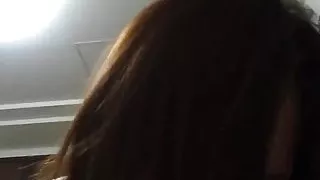 Cute asian girl ride BF