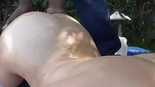 Natural Busty Latina Anal Interracial