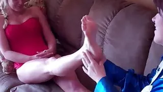 The head cheerleader needs her feet pampered