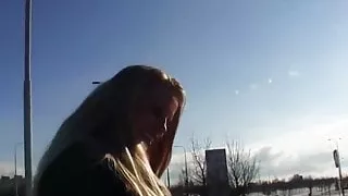 Pickedup euro slut busty babe pov banged