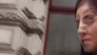 Real pulled euro skank fucked roughly and facialized