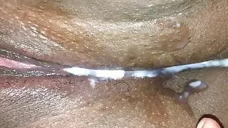 Wearing clit pump while he fingers my creampie