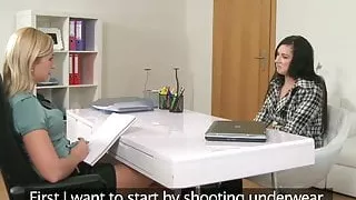 FemaleAgent Masturbating beauty gets agent wet with desire