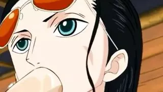 Nico Robin blowjob, ride and cumshot with Sanji (One Piece)