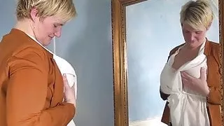 Horny Dutch housewife playing with her toy