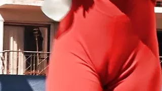 Busty Brunette Teen Showing Off. Boobs, Cameltoe & Ass!