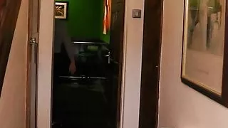 Big tits blonde spreads her legs on the table