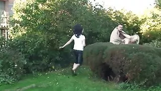 Busty mother in law taboo sex outdoors