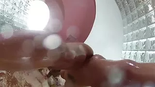 Tattooed starlet Christy takes a nice hot shower