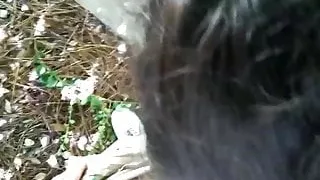 Latina blowjob in the park