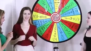 3 very pretty girls play a game of strip spin the wheel