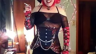cute crossdresser cumming and smoking