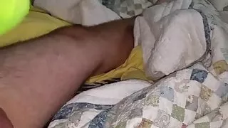 Huge cumshot on my wifes green nylon feet