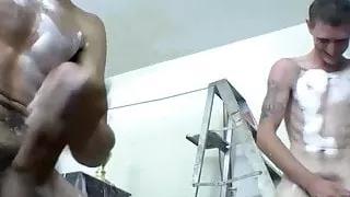 The amateur boys eyeing their friends dick as they get messy